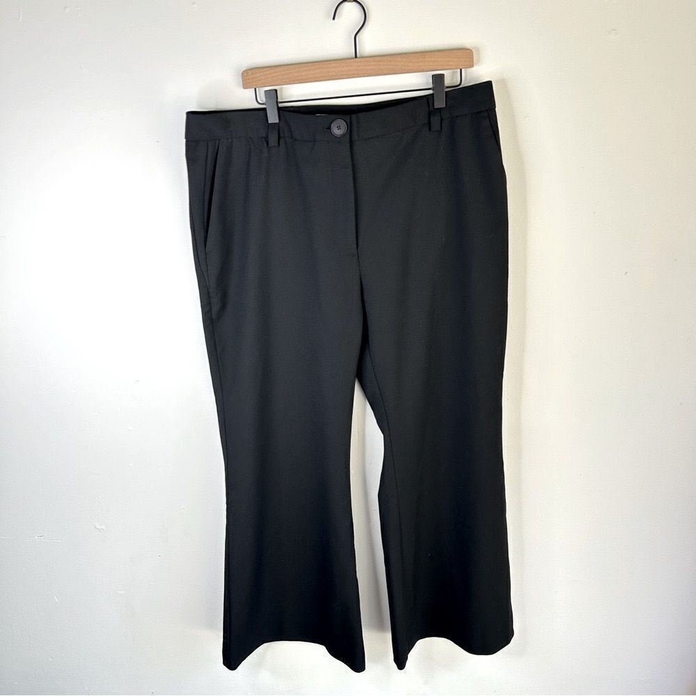 By Malene Birger Luxury Black Trousers Wide Flare Leg size 18 39” waist designer